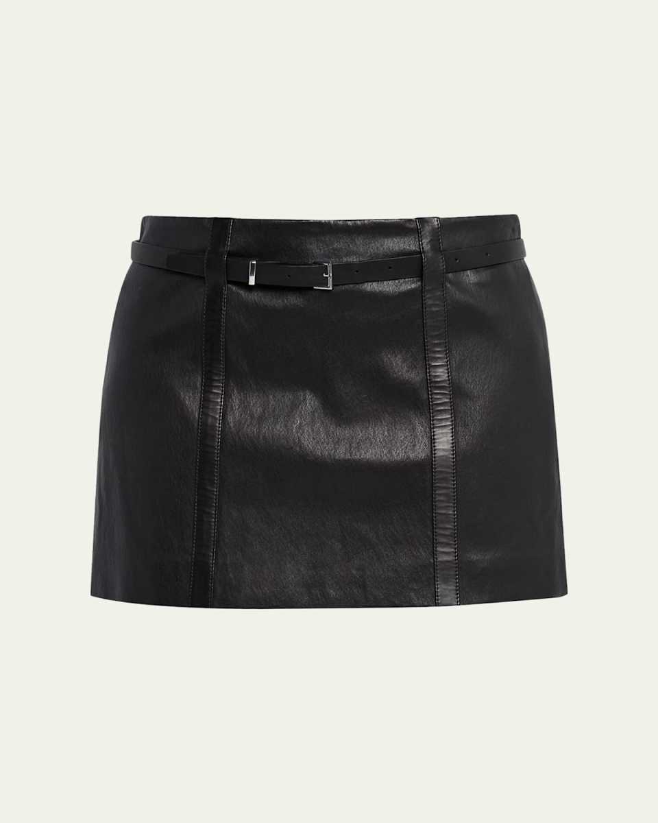 The Leather Belt Mini Skirt